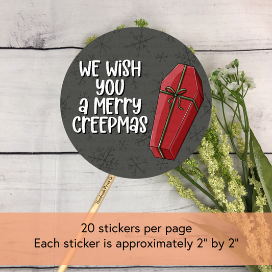 We Wish You a Merry Creepmas - Packaging Sticker, Merry Creepmas Theme