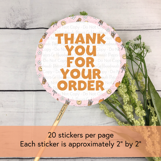 Thank You for Your Order - Packaging Sticker, Pumpkin Spice Theme