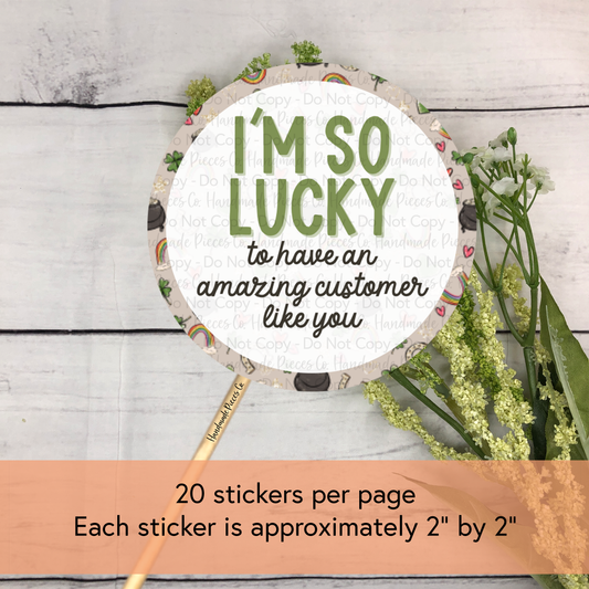 I'm So Lucky - Packaging Sticker, St. Patrick's Day Theme