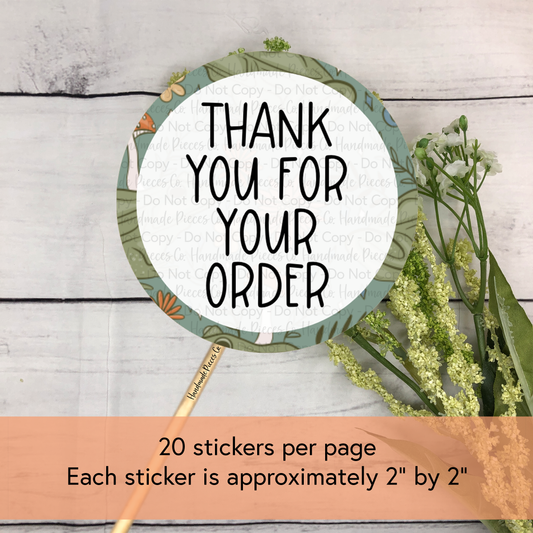 Thank You for your Order - Packaging Sticker, Woodsy Fall Theme