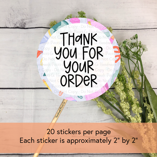 Thank You for Your Order, Going to School Theme - Packaging Sticker