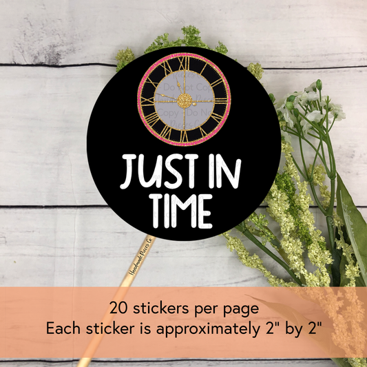 Just in Time - Packaging Sticker, New Years Theme 2022