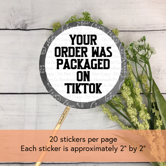 Your Order was Packaged on TikTok - Packaging Sticker, Football Theme