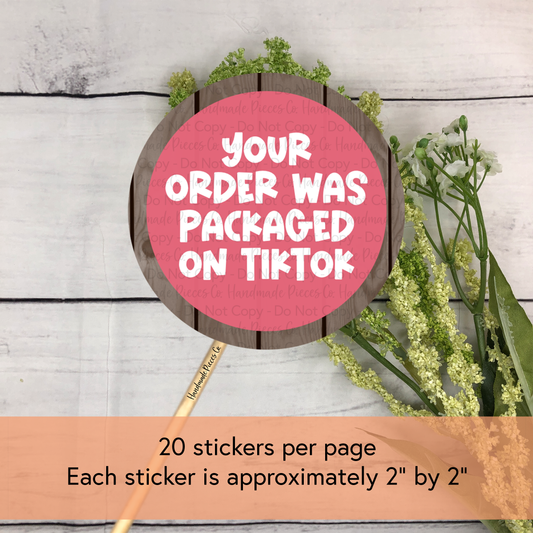 Your Order was Packaged on TikTok - Packaging Sticker, Lake Life Theme