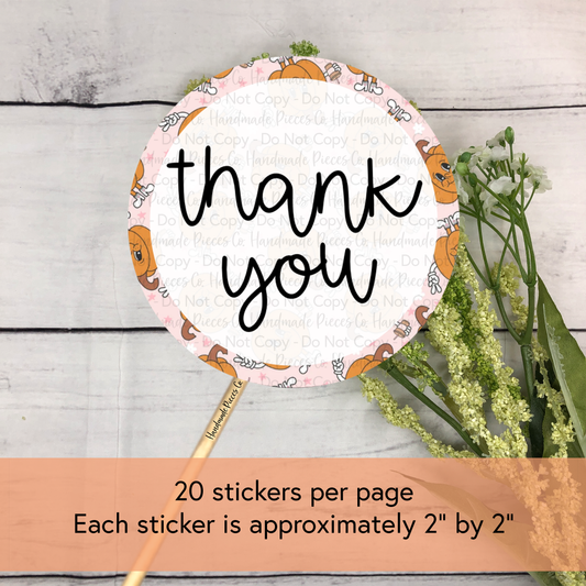 Thank You - Packaging Sticker, Pumpkin Spice Theme