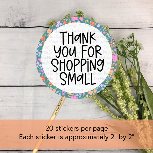 Thank You for Shopping Small, Going to School Theme - Packaging Sticker