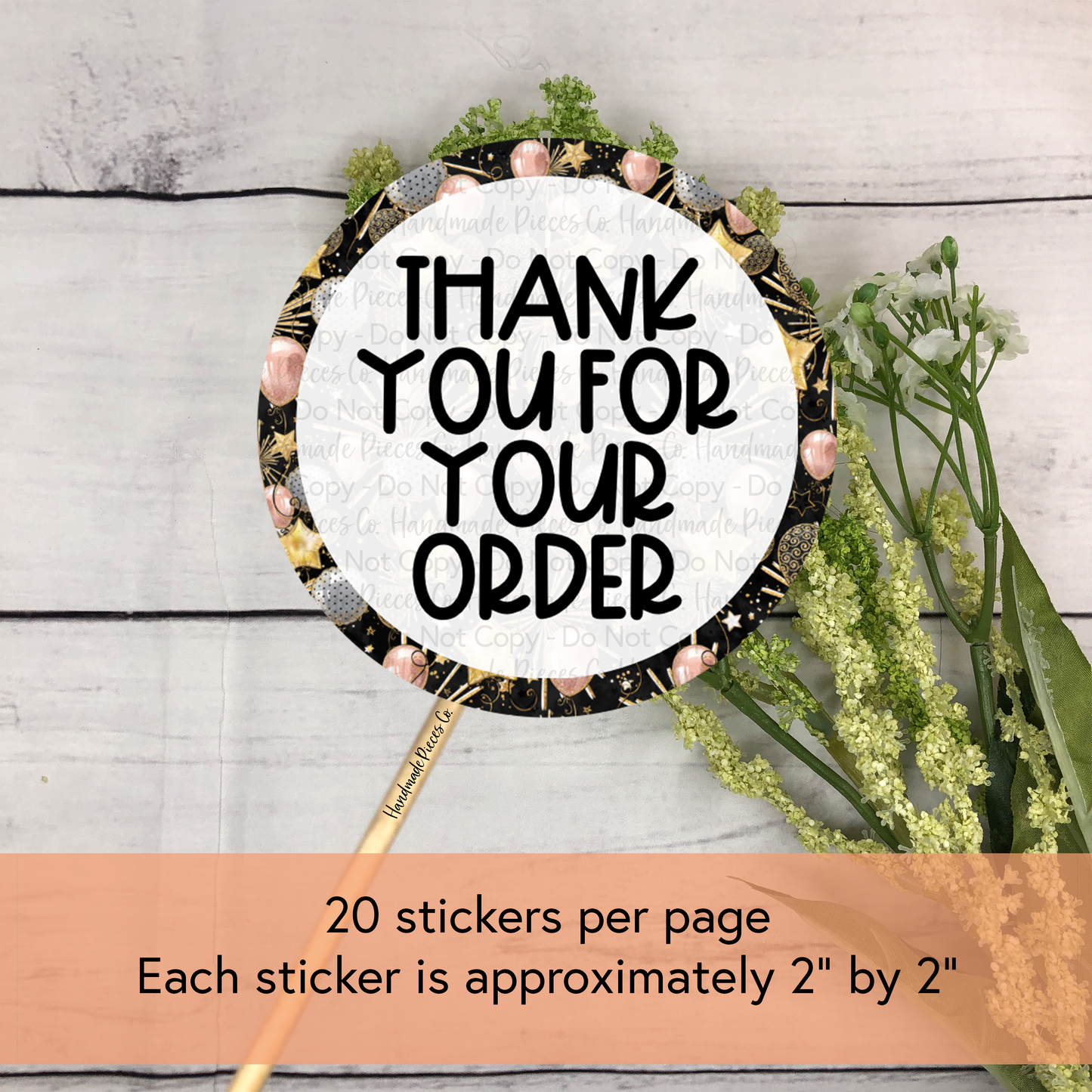 Thank You for Your Order - Packaging Sticker, New Years Theme 2022