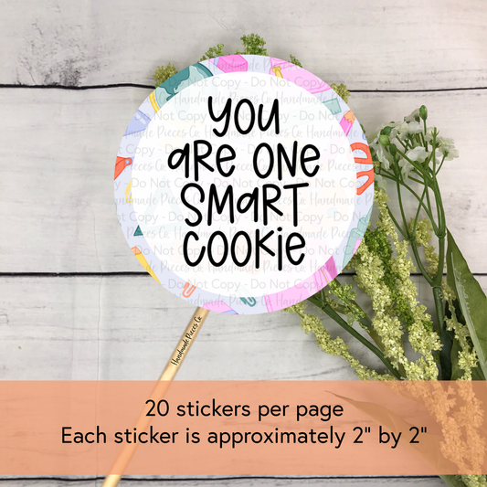 You are One Smart Cookie, Going to School Theme - Packaging Sticker