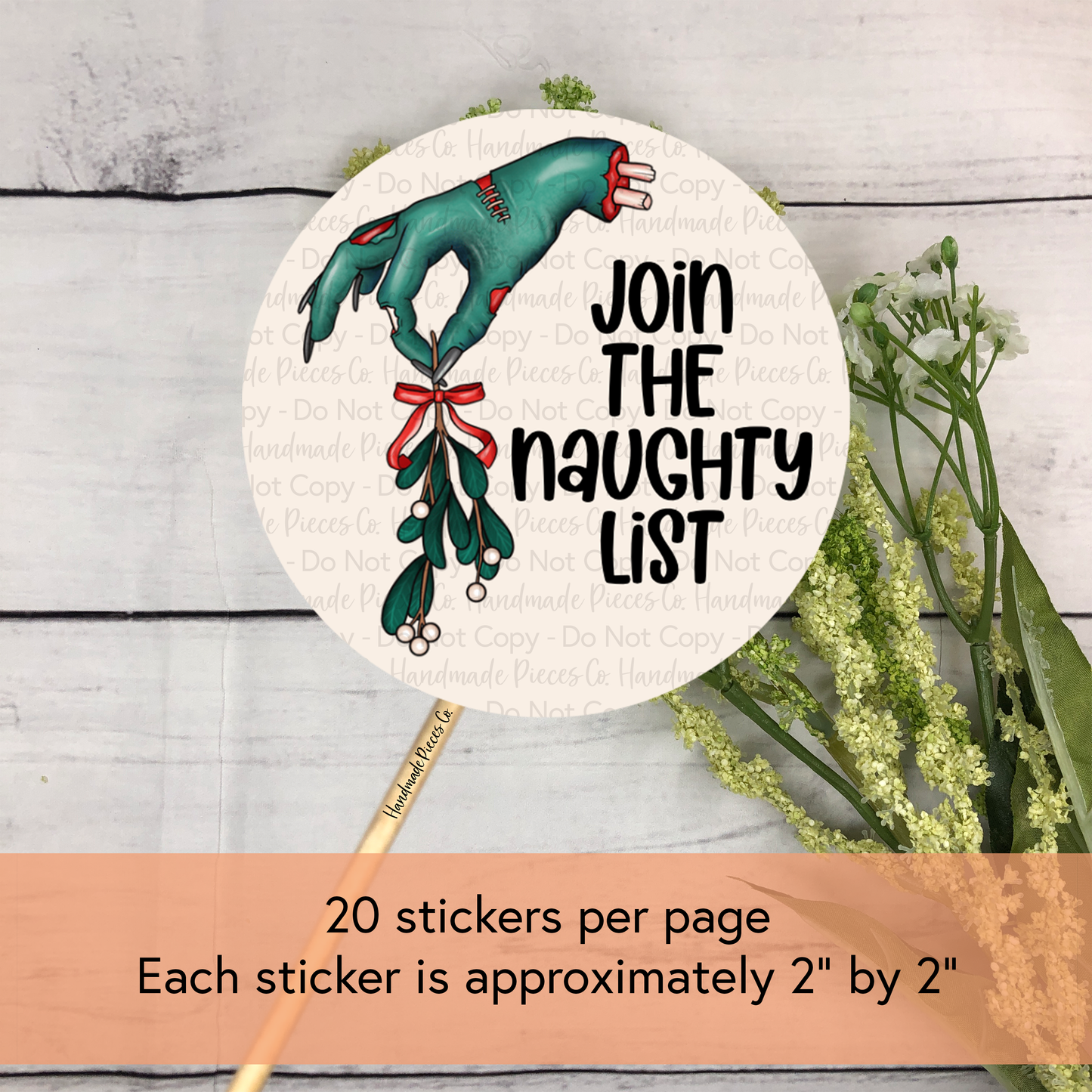 Join the Naughty List - Packaging Sticker, Merry Creepmas Theme