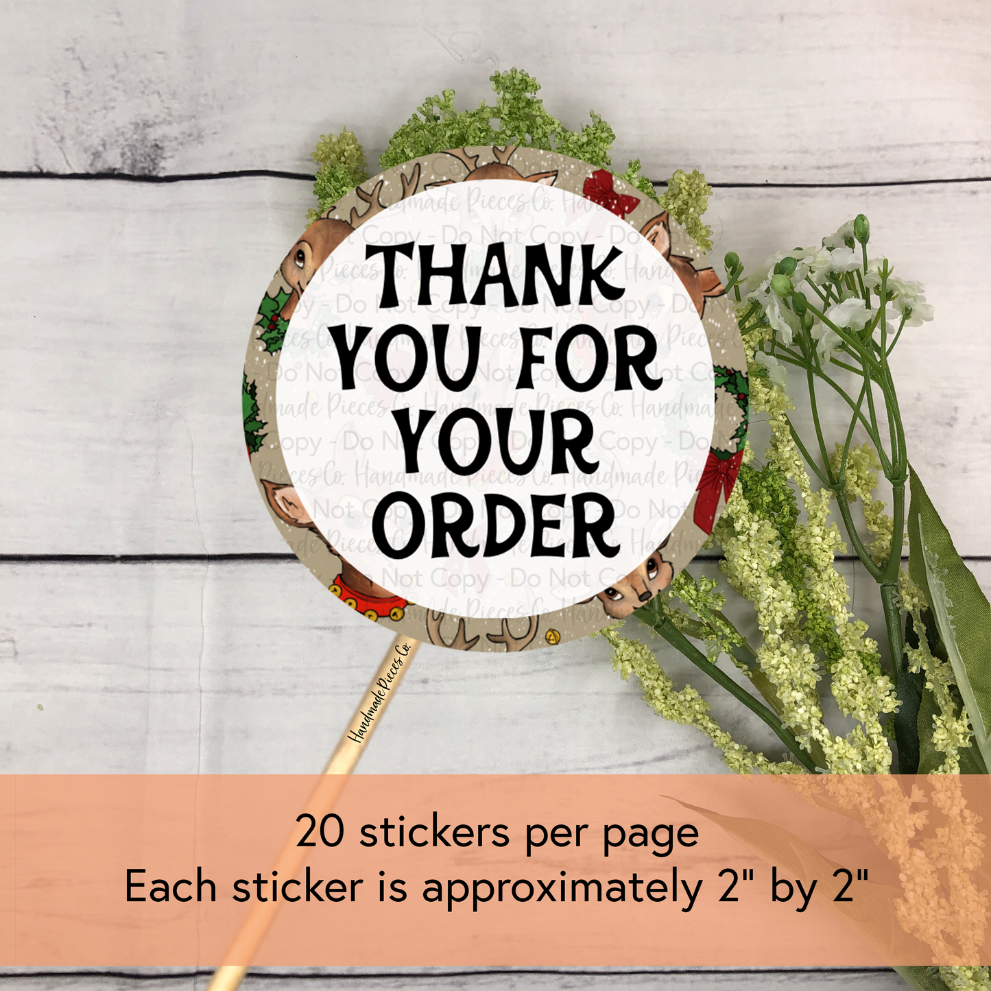 Thank You for Your Order - Packaging Sticker, Happy Holidays Theme
