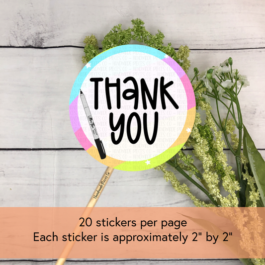 Thank You, Back to School Theme - Packaging Sticker