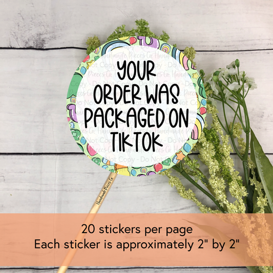 Your Order was Packaged on TikTok Packaging Sticker, Feelin' Lucky Theme