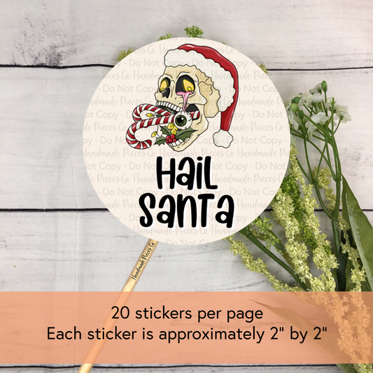 Hail Santa - Packaging Sticker, Merry Creepmas Theme