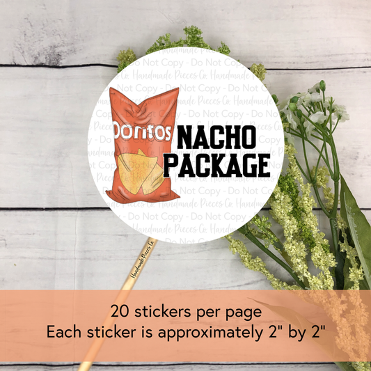 Nacho Package - Packaging Sticker, Football Theme