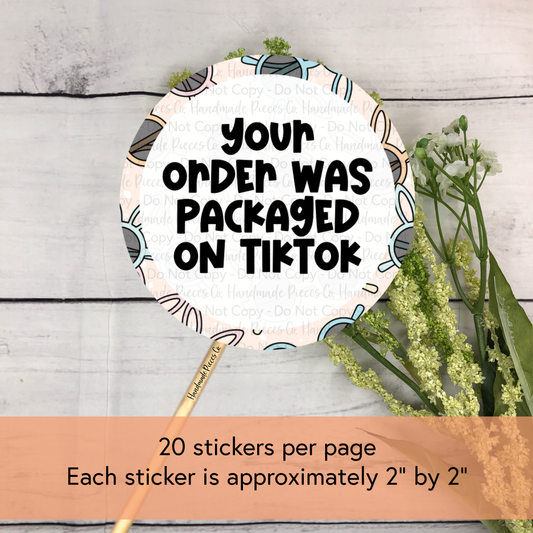 Your Order was Packaged on TikTok - Packaging Sticker, Easter Theme 2023