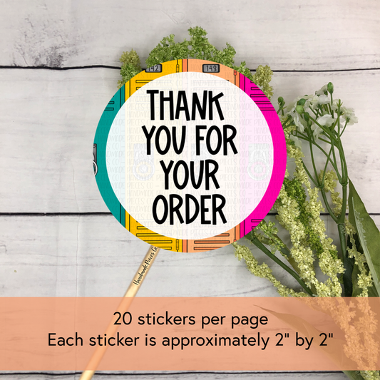 Thank You for Your Order, Back to School Theme - Packaging Sticker