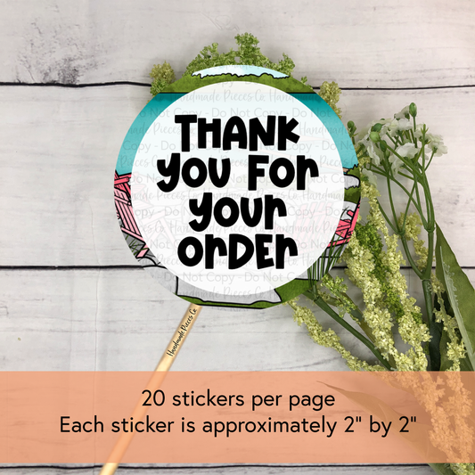 Thank You for Your Order - Packaging Sticker, Lake Life Theme