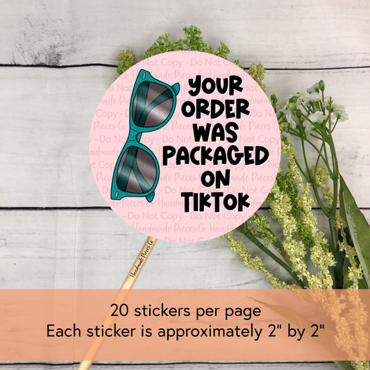 Your Order was Packaged on TikTok - Packaging Sticker, Lake Life Theme