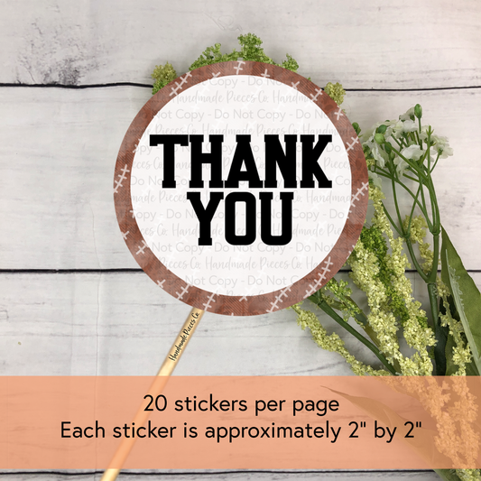 Thank You - Packaging Sticker, Football Theme