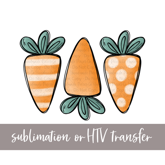 Carrot Trio- Sublimation or HTV Transfer