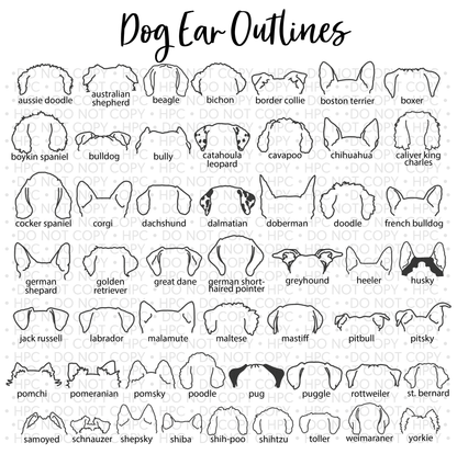 Cat/Dog Ear Outline Embroidered TShirt, Sweatshirt, or Hoodie