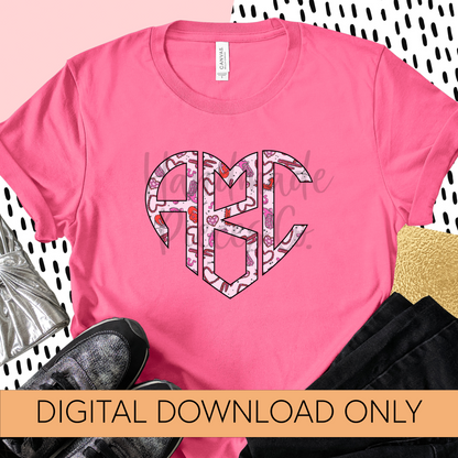 Howdy Valentine Monogram - Multiple Styles - Digital Download