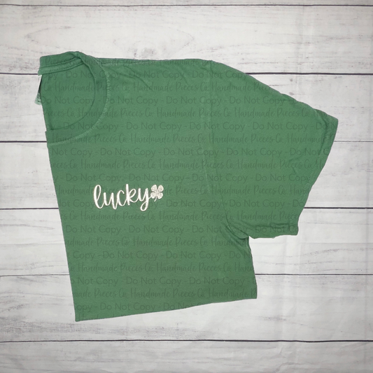 Sample Collection - Lucky Embroidered Tshirt - Size Large