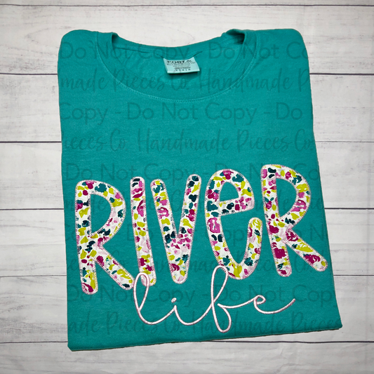 Sample Collection - River Life Embroidered TShirt - Size Large