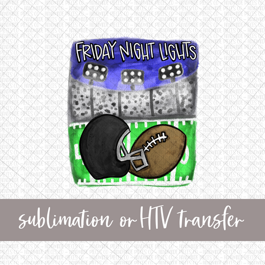 Football, Friday Night Lights, Black Helmet - Sublimation or HTV Transfer