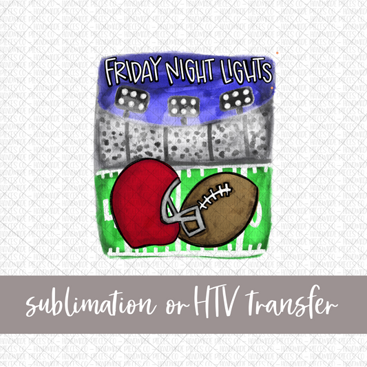 Football, Friday Night Lights, Crimson Helmet - Sublimation or HTV Transfer