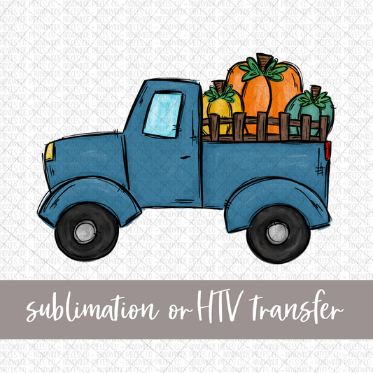 Fall Pumpkin Truck - Sublimation or HTV Transfer