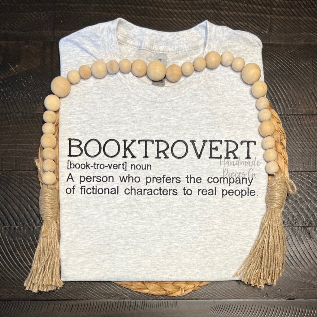 Booktrovert Embroidered TShirt, Sweatshirt, or Hoodie - Adult