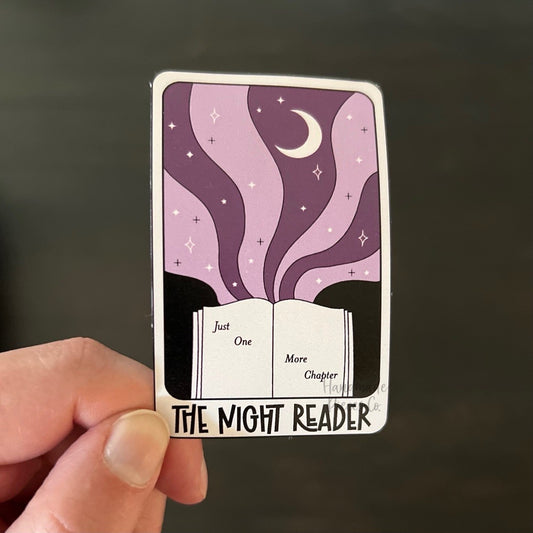 The Night Reader Tarot Card - Vinyl Sticker