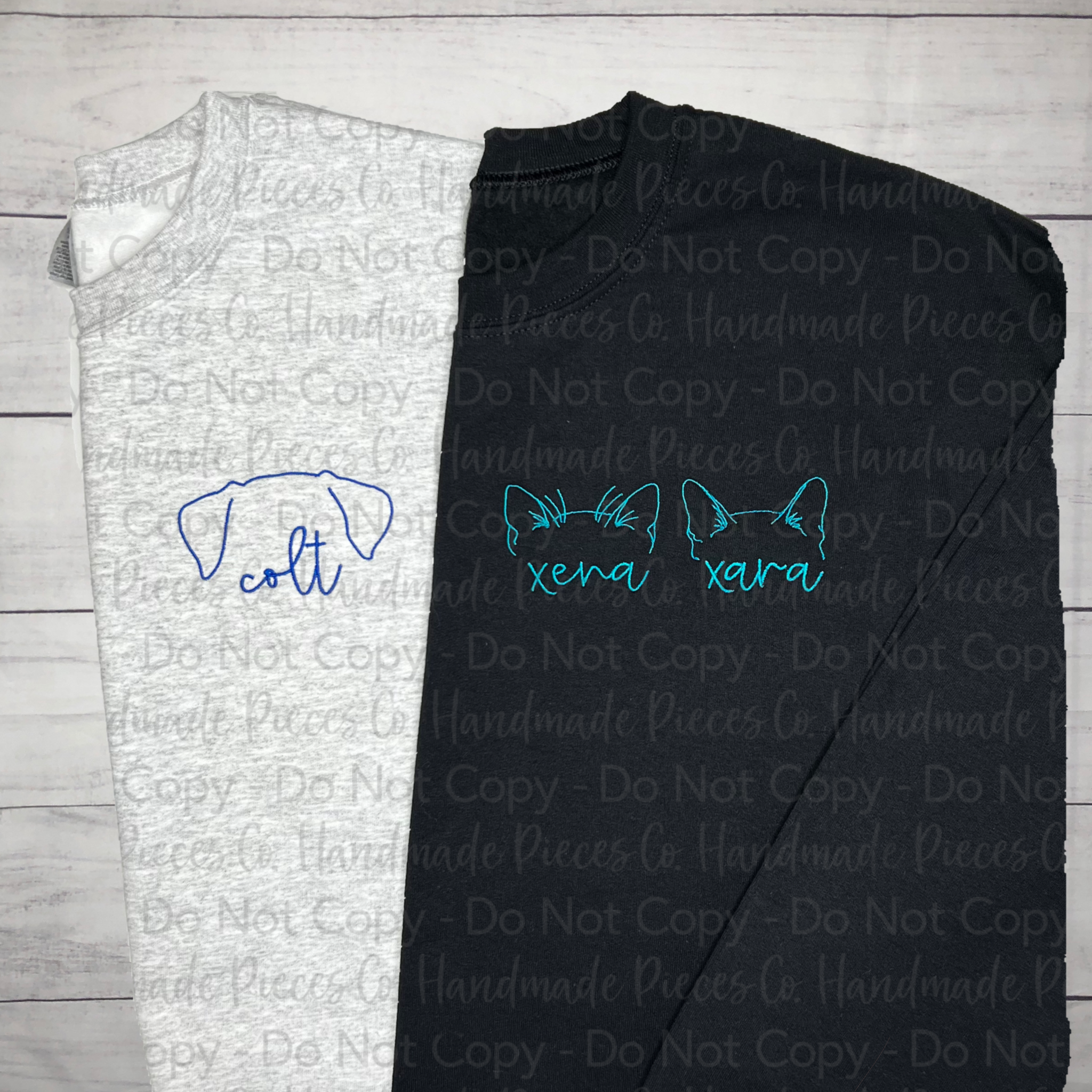 Cat/Dog Ear Outline Embroidered TShirt, Sweatshirt, or Hoodie