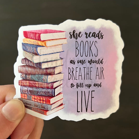 She Reads Books - Vinyl Sticker