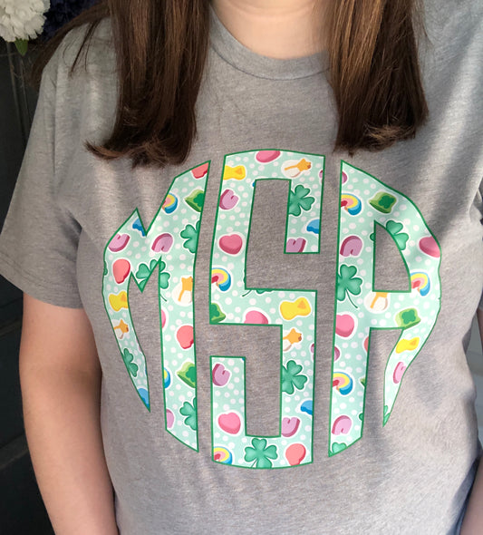 Lucky Charms Graphic Monogram TShirt - Adult