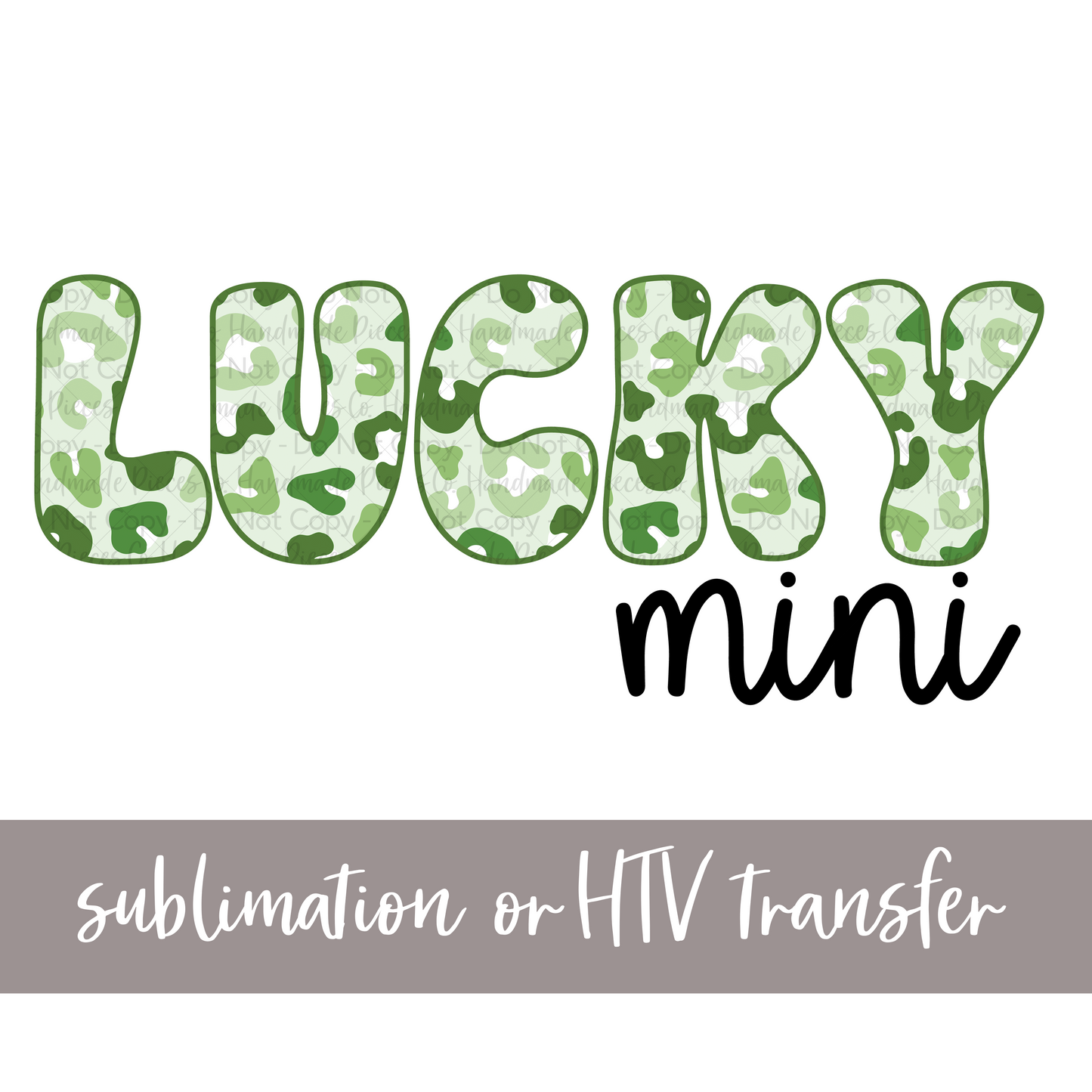 Lucky Mini, Green Leopard - Sublimation or HTV Transfer
