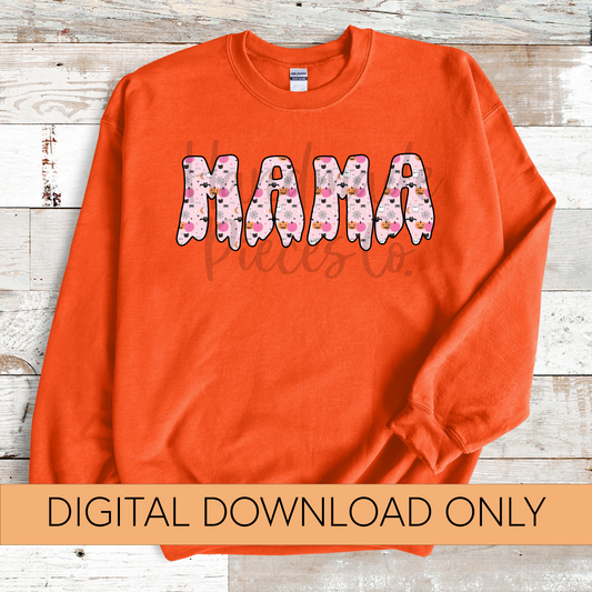 Mama PNG, Halloween Pumpkins - Digital Download