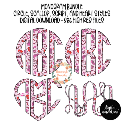Howdy Valentine Monogram - Multiple Styles - Digital Download