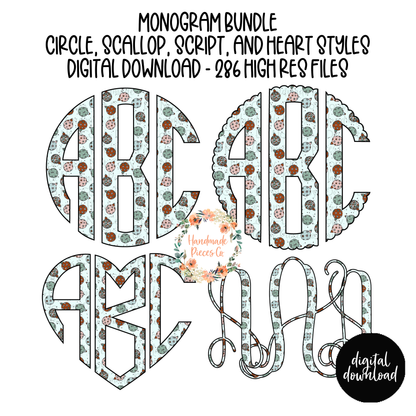 Christmas Ornaments Monogram - Multiple Styles - Digital Download