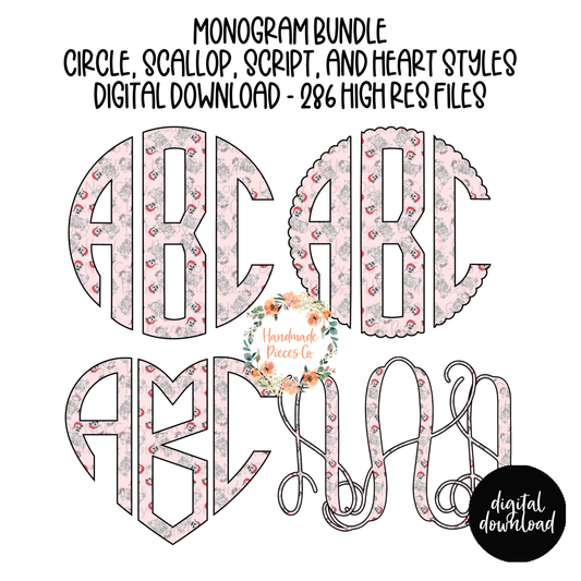 Christmas Skellies Monogram - Multiple Styles - Digital Download