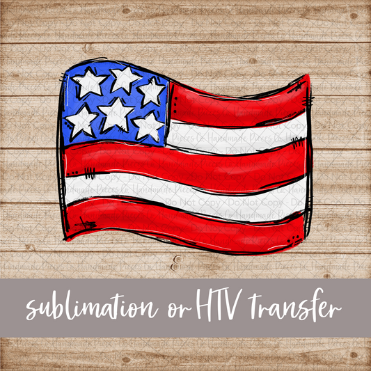 American Flag - Sublimation or HTV Transfer