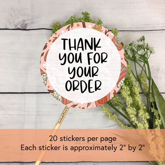 Thank You for Your Order, Version 1, Feelin' Fall Theme - Packaging Sticker