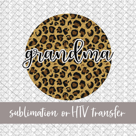 Grandma Round, Leopard - Sublimation or HTV Transfer