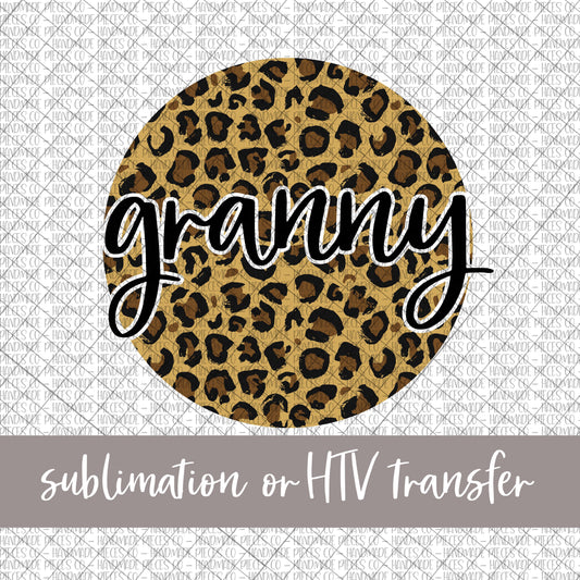 Granny Round, Leopard - Sublimation or HTV Transfer