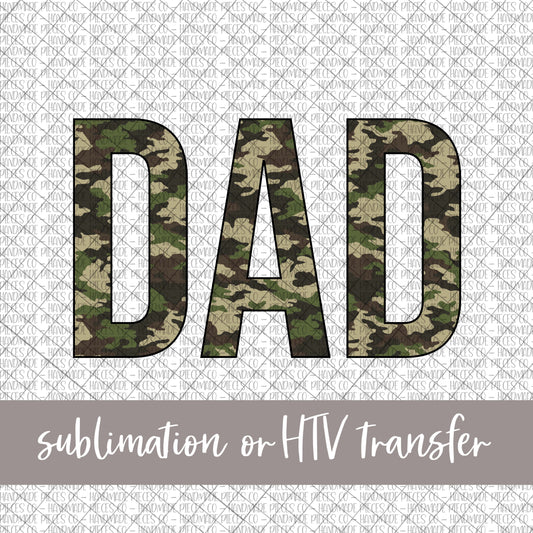 Dad, Camouflage - Sublimation or HTV Transfer