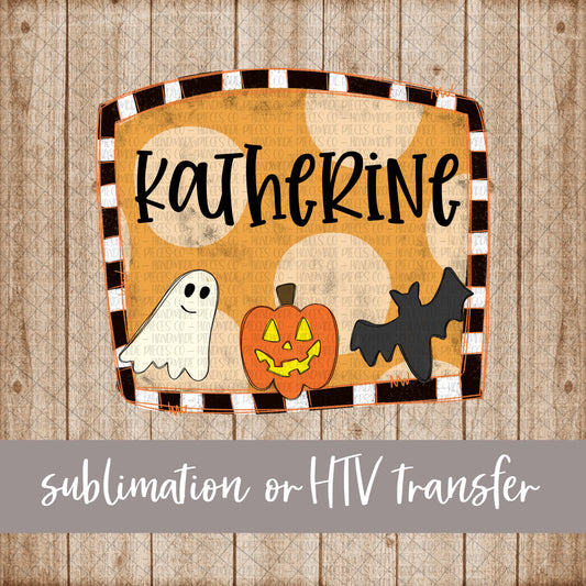 Halloween Frame with Name - Sublimation or HTV Transfer
