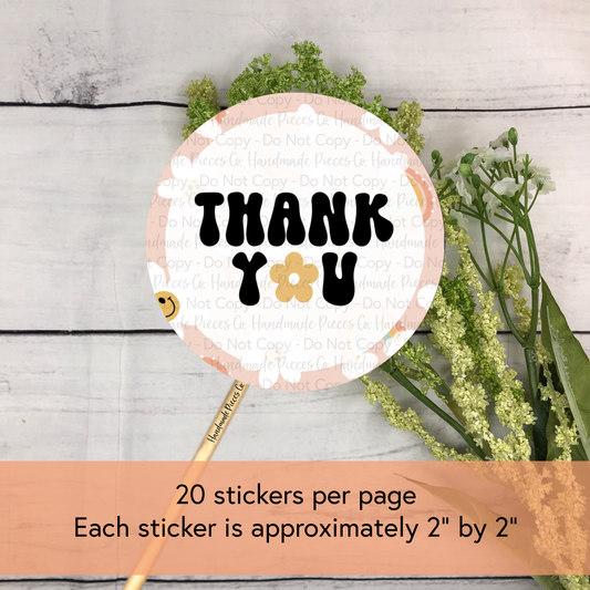Thank You, Version 1 Packaging Sticker, Positive Vibes Theme