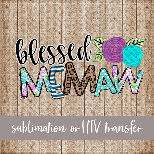 Blessed Memaw - Sublimation or HTV Transfer