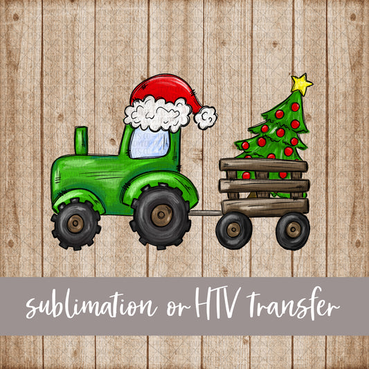 Christmas Tractor -  Sublimation or HTV Transfer